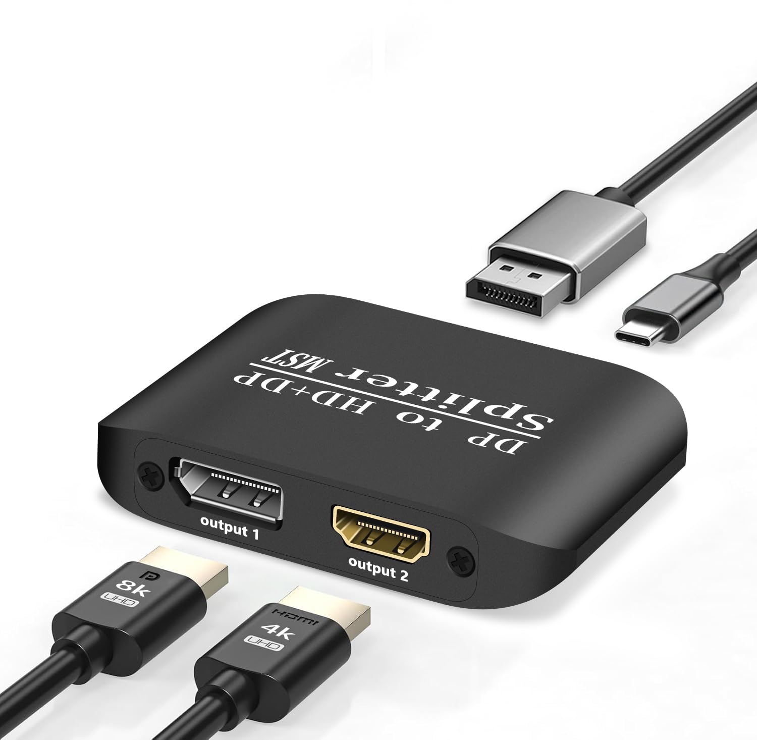 DisplayPort 分配器 スプリッター 4K60Hz 黒 Amazon.co.jp: DisplayPort to デュアル DisplayPort 分配器